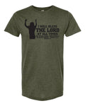 AM38 Psalm 34:1 Shirt Heather Military Green with Black Ink