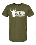 AM38 Psalm 34:1 Shirt Military Green with White Ink