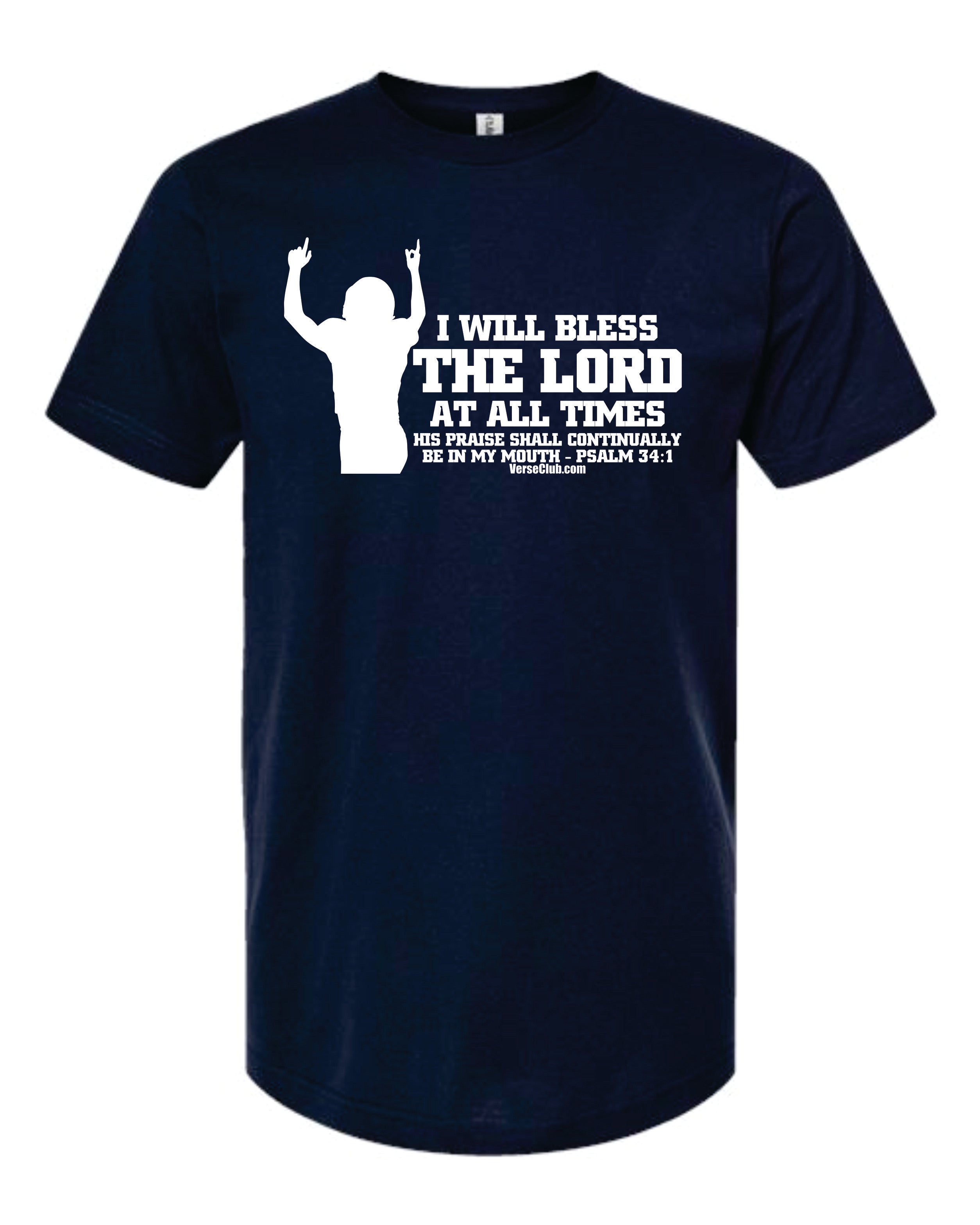 AM38 AM38 Psalm 34:1  Shirt Navy with White Ink