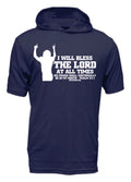 AM38 Psalm 34:1 XT105 Hooded Shirt Navy with White Ink