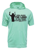 AM38 Psalm 34:1 XT105 Hooded Shirt Sea Foam with Black Ink