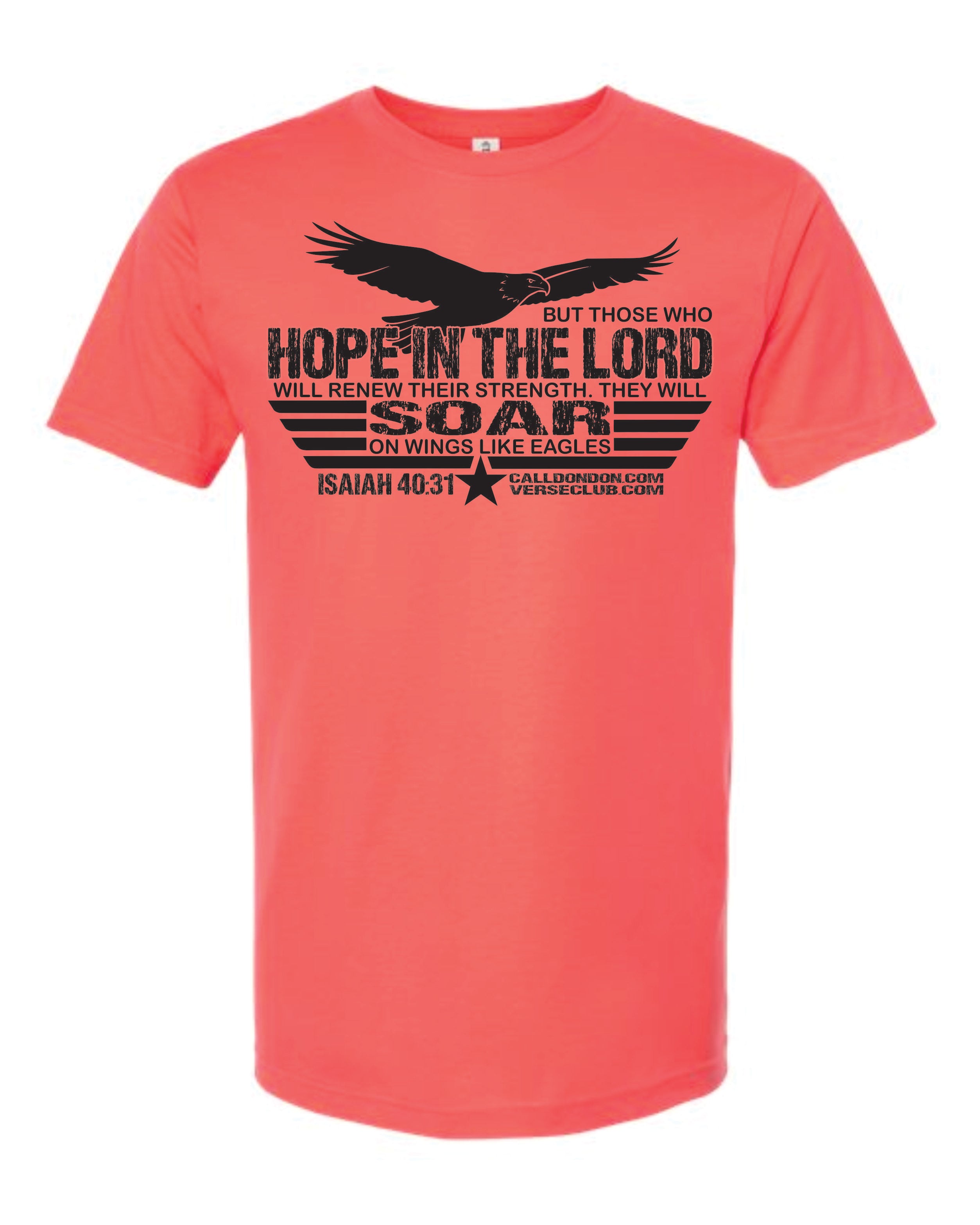 Don Don Isaiah 40 31 Soar Shirt Bright Coral with Black Ink