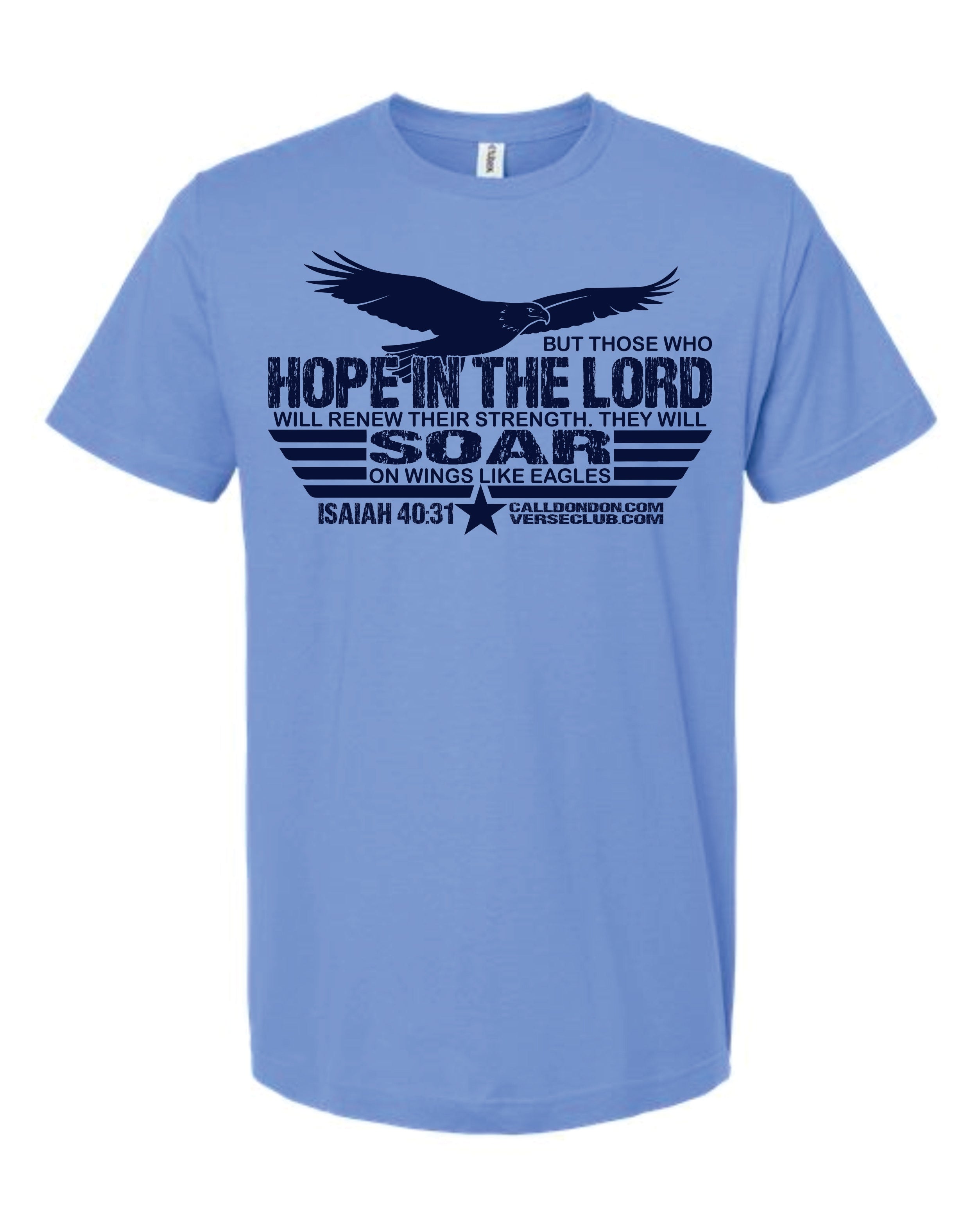 Don Don Isaiah 40 31 Soar Shirt Carolina Blue with Navy Ink