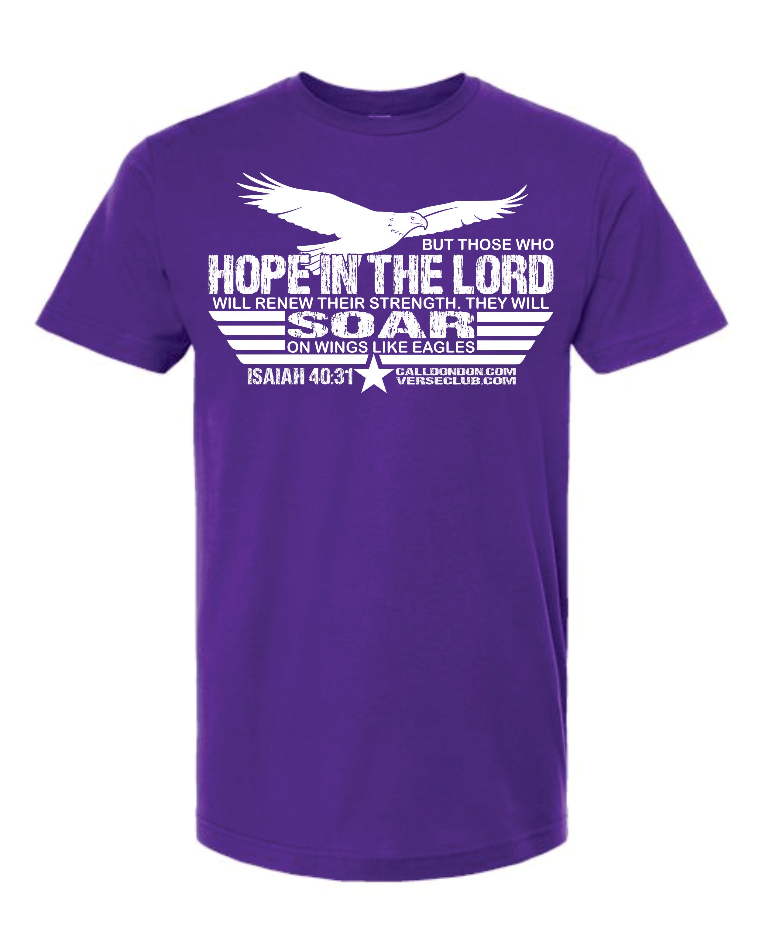 Don Don Isaiah 40 31 Soar Shirt Purple with White Ink