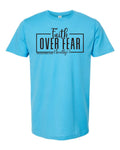 AM38 Faith Over Fear Shirt Aqua with Black Ink