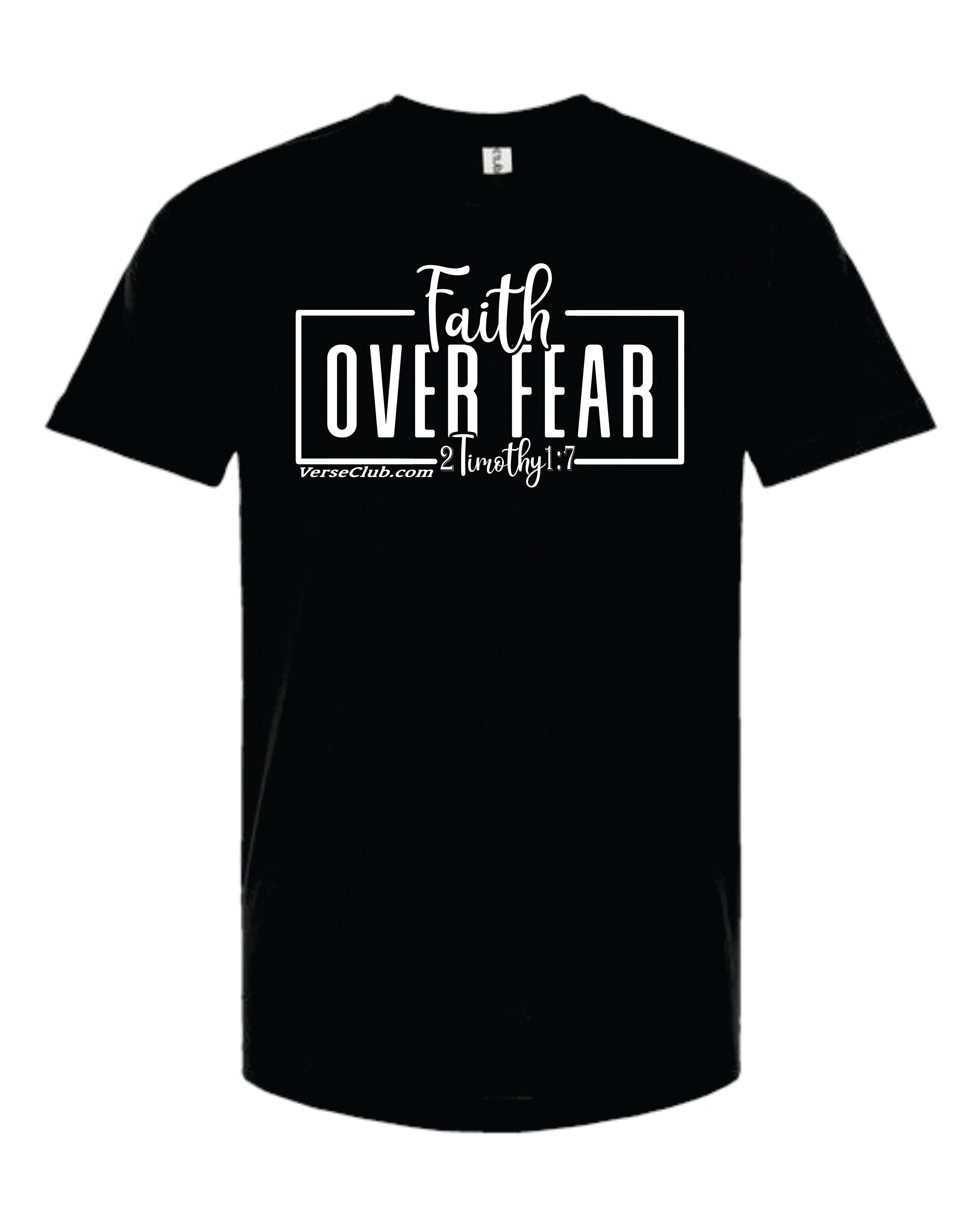 AM38 Faith Over Fear Shirt Black with White Ink