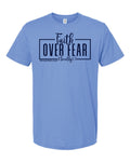 AM38 Faith Over Fear Shirt Carolina Blue with Navy Ink