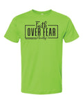 AM38 Faith Over Fear Shirt Lime with Black Ink