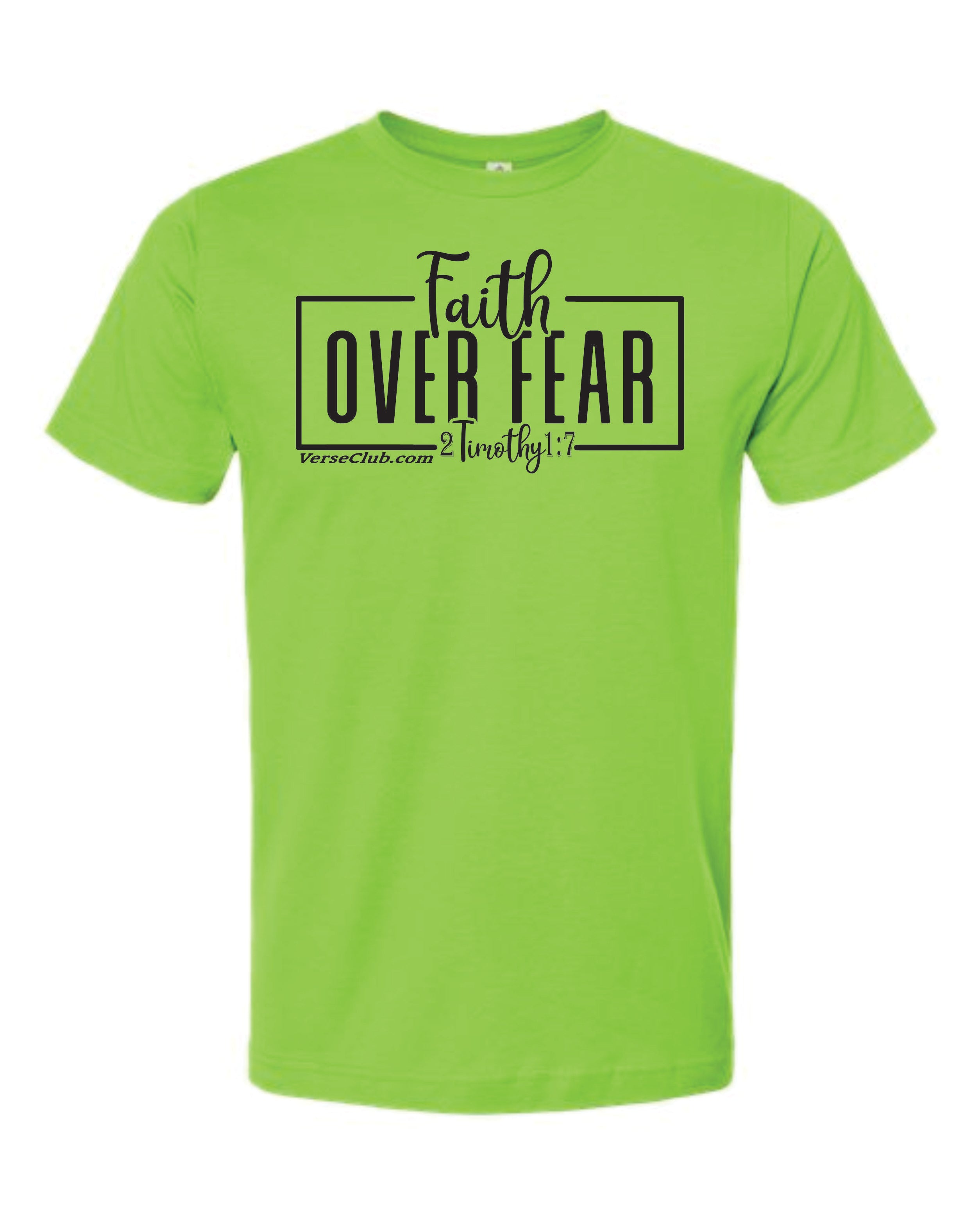 AM38 Faith Over Fear Shirt Lime with Black Ink