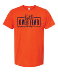AM38 Faith Over Fear Shirt Orange with Navy Ink