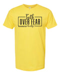AM38 Faith Over Fear Shirt Sunshine with Black Ink