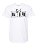 AM38 Faith Over Fear Shirt White with Black Ink