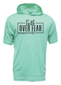 AM38 Faith Over Fear XT105 Hooded Shirt Sea Foam with Black Ink