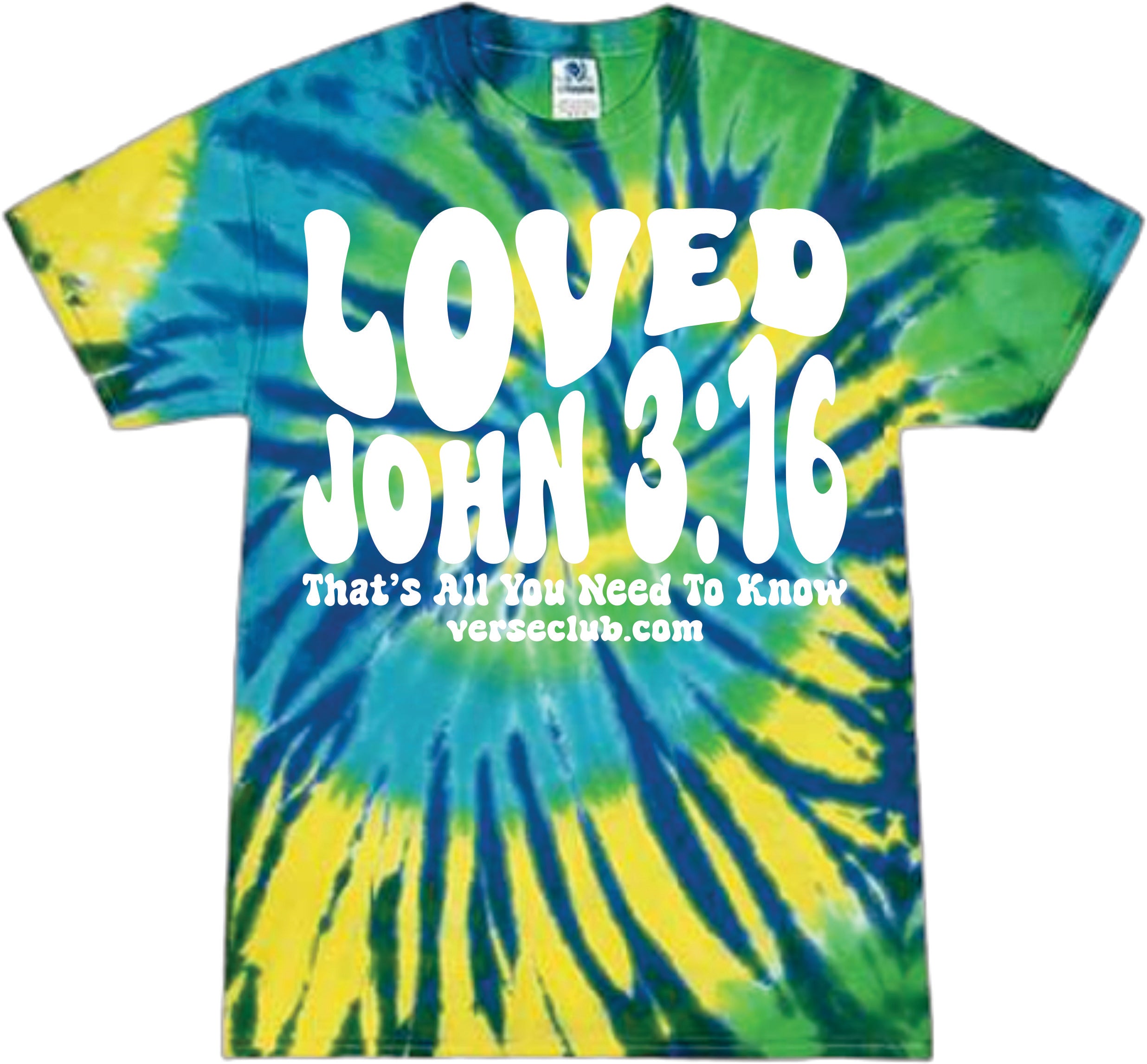 John 3:16 Loved Karma Tie Dye with White Ink