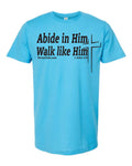 MaxG 1st John 2:6 Abide Shirt Aqua with Black Ink