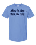 MaxG 1st John 2:6 Abide Shirt Carolina Blue with Navy Ink