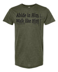 MaxG 1st John 2:6 Abide Shirt Heather Military Green with Black Ink