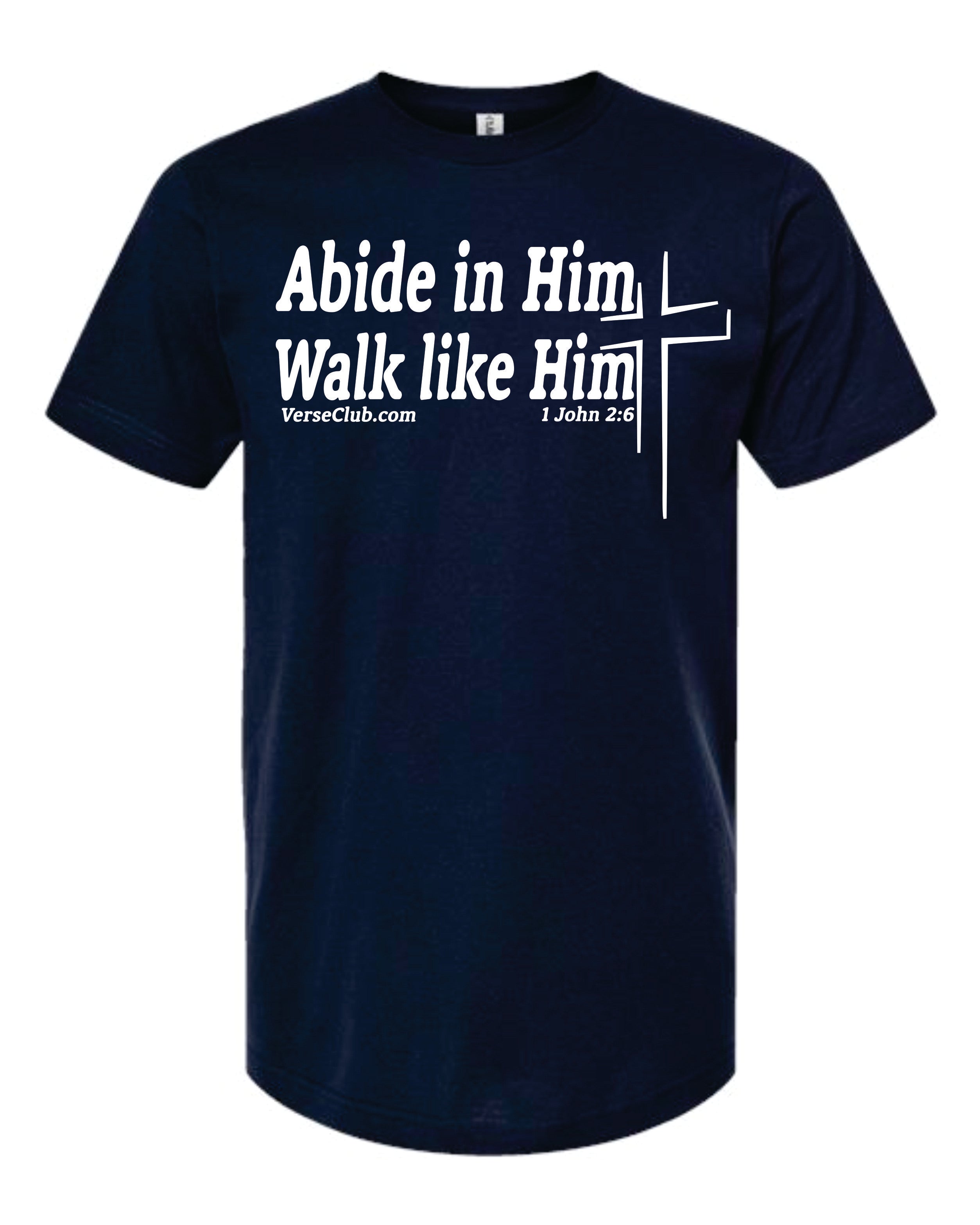 MaxG 1st John 2:6 Abide Shirt Navy with White Ink