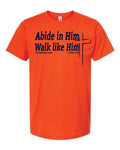MaxG 1st John 2:6 Abide Shirt Orange with Navy Ink