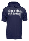 MaxG 1st John 2:6 Abide XT105 Hooded Shirt Navy with White Ink