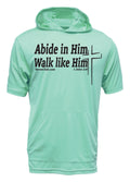 MaxG 1st John 2:6 Abide XT105 Hooded Shirt Sea Foam with Black Ink